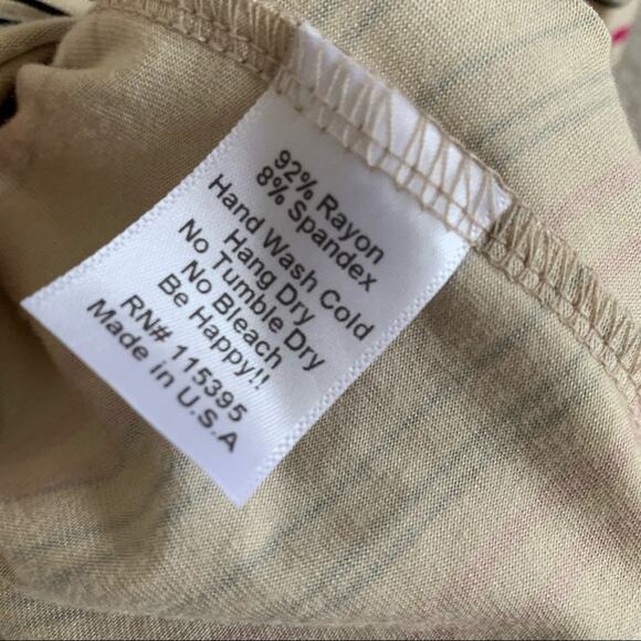 Fighting Eel Ruffle Stripe Tan Pink Romper Playsuit Jumpsuit Hawaii Aloha XS - Picture 8 of 9